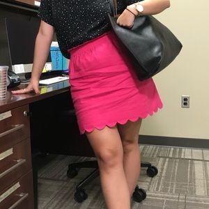 J Crew Scalloped Pink Skirt